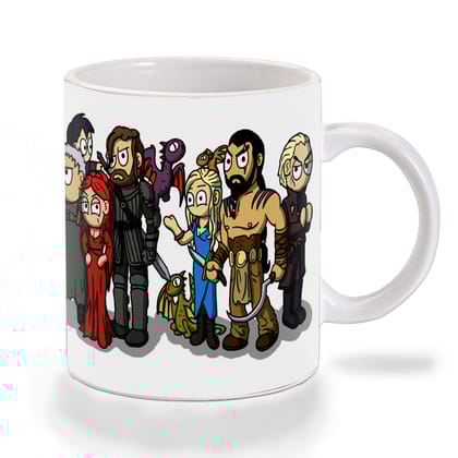Multicolor Game Of Thrones Season 1 Cast Cartooned Ceramic Mug