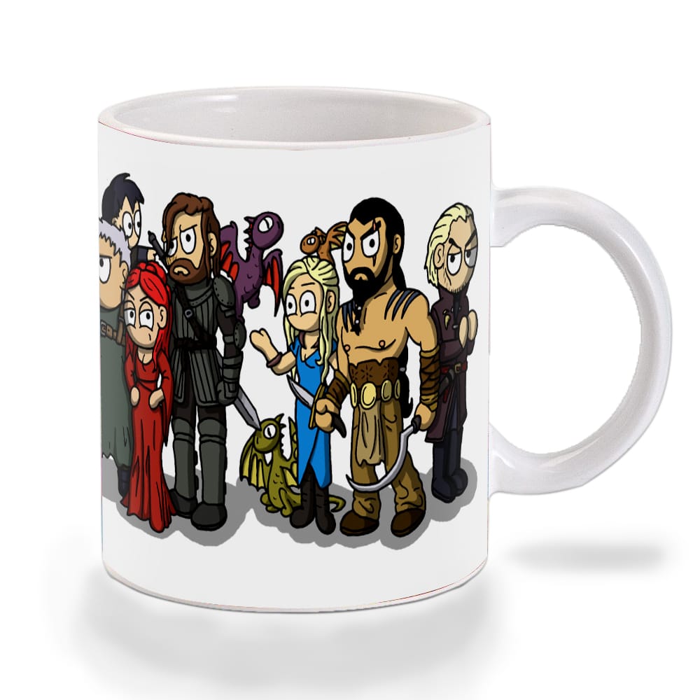 Multicolor Game Of Thrones Season 1 Cast Cartooned Ceramic Mug