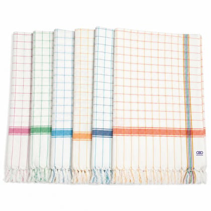 Ivory Grid Towels ( Pack of 6 ) Ivory Grid Towels ( Pack of 6 )