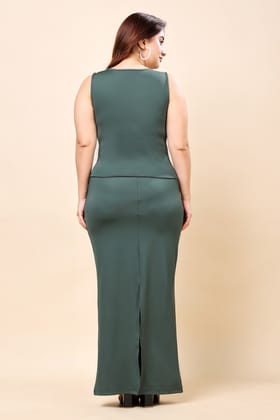 Teal Green Solid Formal Co-ord Set-L / L / Green