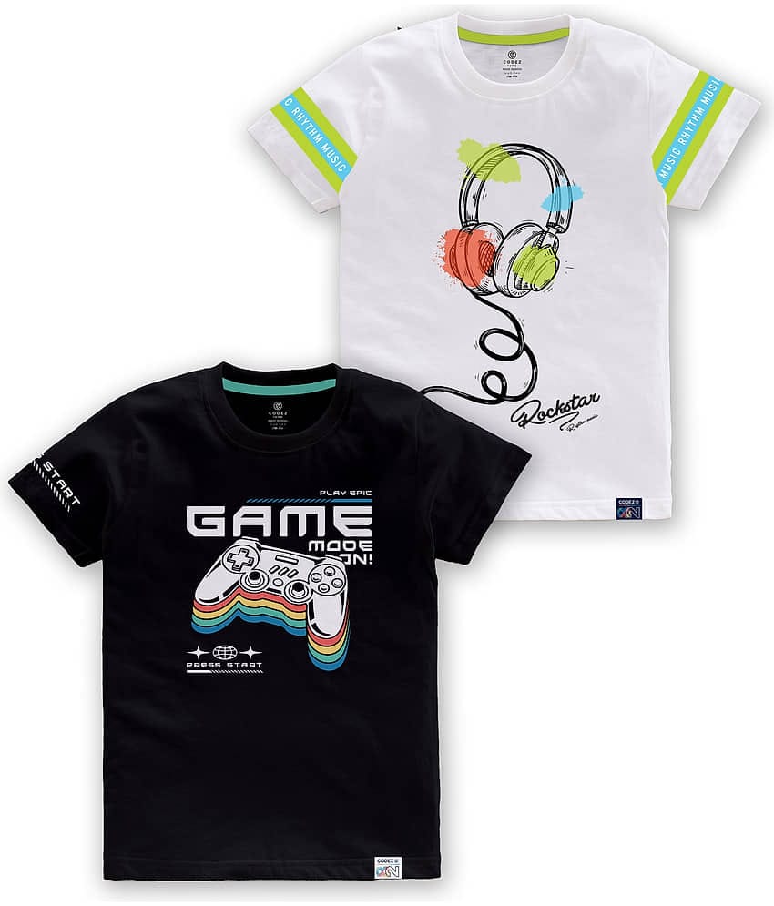 CODEZ Pack of 1 Boys Cotton Blend T-Shirt ( Multi Color )