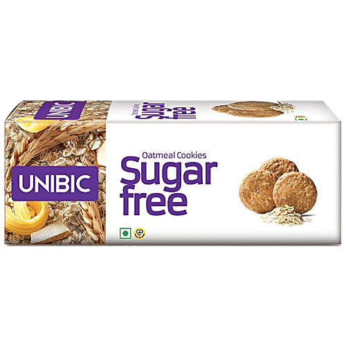 UNIBIC Sugar Free Oatmeal Cookies, 75 g Carton