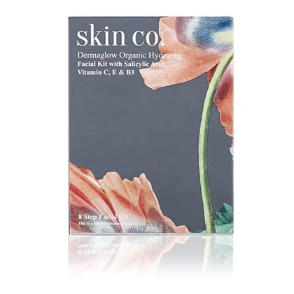 skin co Detox Brightning Glow Facial kit | Enriched with Organic Turmeric, Vitamin E and B3, SPF 10 | 4 Step Express Facial for All Skin Types | 40 ml
