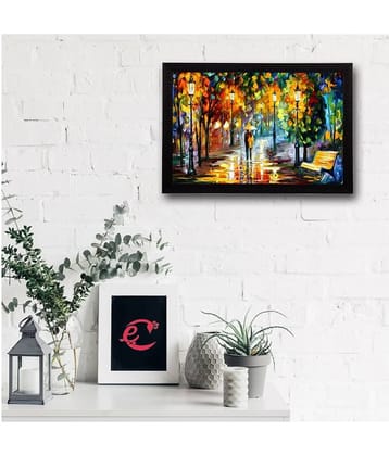 eCraftIndia Multicoloured Loving Couple UV Wall Art