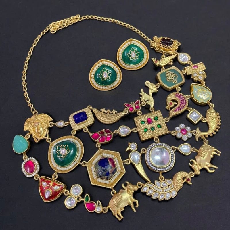 Nayaab Prachi Neckpiece-Green
