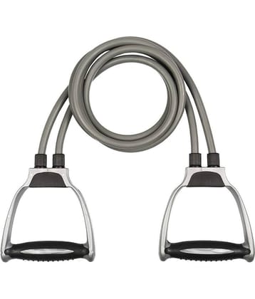 Single Toning Resistance Tube Pull Rope Exercise Band for Stretching, Workout, Home Gym and Toning with Grip D Shaped Foam Handles for Men and Women