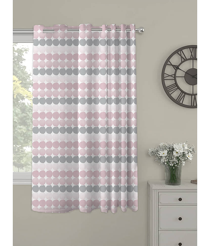 Oasis Hometex Geometric Room Darkening Eyelet Curtain 5 ft ( Pack of 1 ) - Multicolor