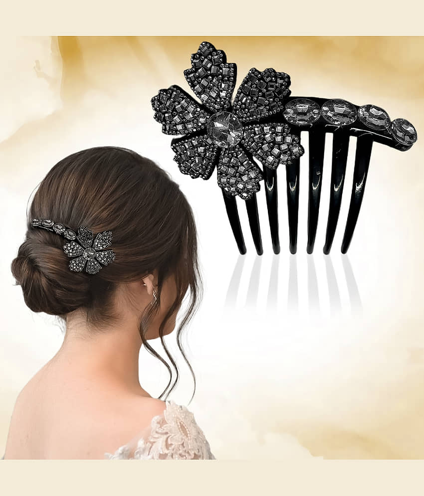 LYKAA Black Comb Clip ( Pack of 1 )