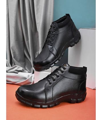 Enrich Field High Ankle Black Safety Shoes