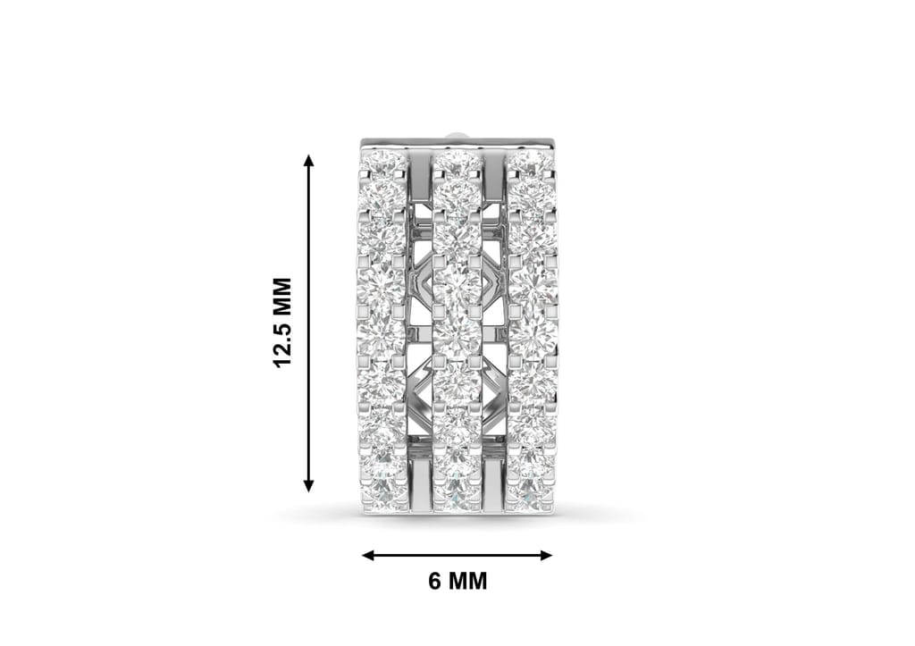 Three Line Boxed Hoop Earring For Men (1 Pc Only)