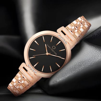 Iconic 2034 Black Analog Womens Watch