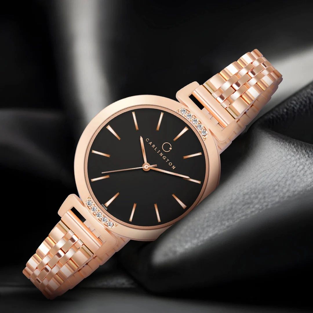 Iconic 2034 Black Analog Womens Watch