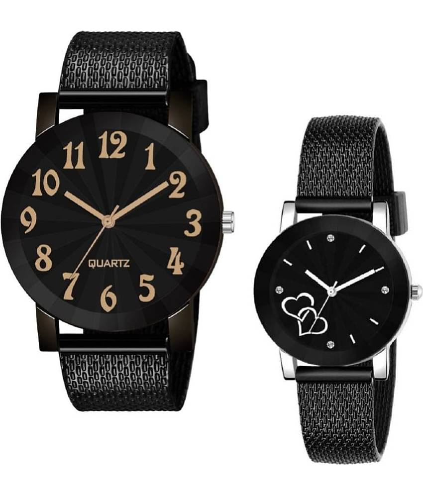 Cosmic - Black Resin Analog Couple's Watch