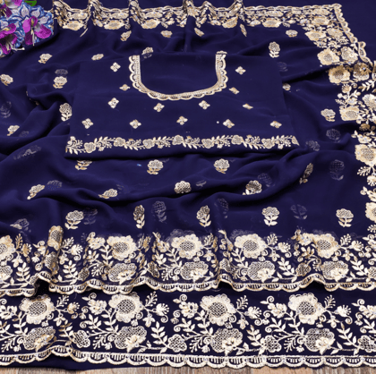 women Emboidered partywear saree