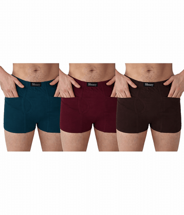 Sleazy Pack of 3 Cotton Boxers For Men's ( Multi )