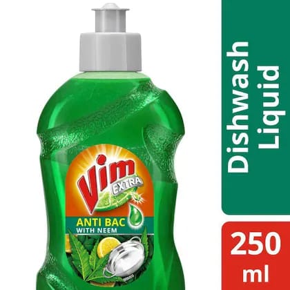 Vim Extra Anti Bac Neem Dishwash Liquid 250 ml