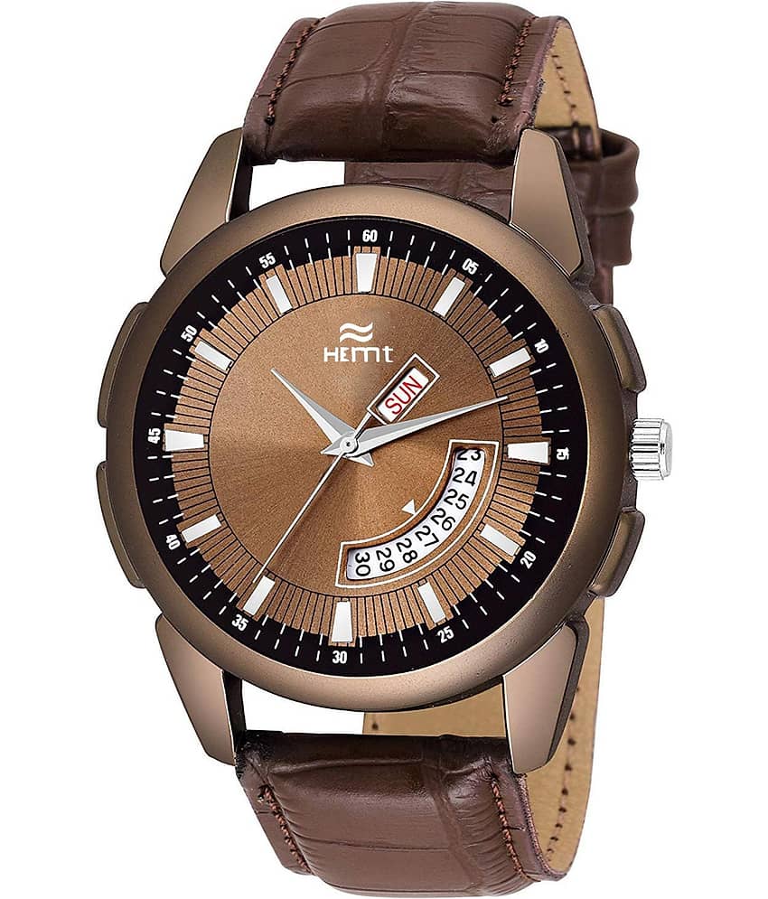 Hemt Brown Leather Analog Men's Watch