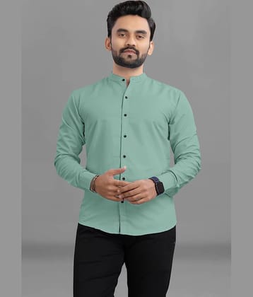 Ethnic Trendz Cotton Blend Regular Fit Solids Full Sleeves Men's Casual Shirt - Lime Green ( Pack of 1 )