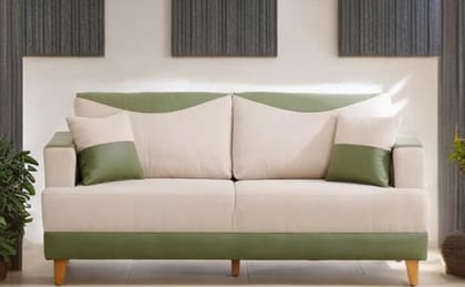 Starlet Furniture 3 Seater Sofa (Beige and Green)