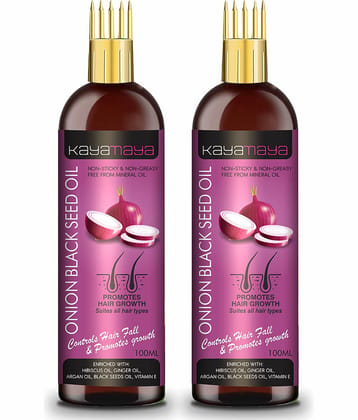 Kayamaya Onion Black Seed Hair Oil - WITH COMB 100 mL Pack of 2