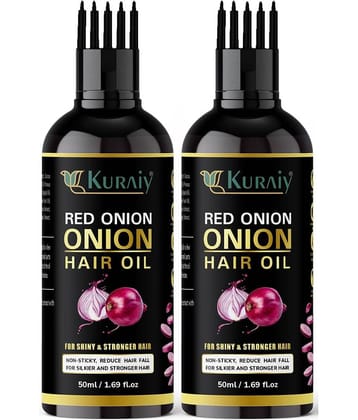 KURAIY ONION All Type of Hair Problem Herbal Anti Dandruff Hair Oil 50 ML Hair Oil PACK OF 2