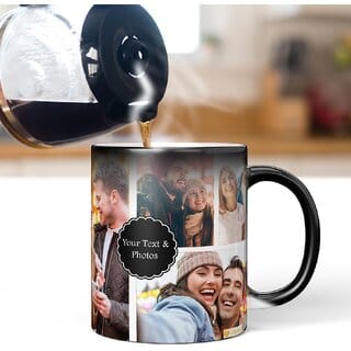 Personalized Magic Mug Custom Photo, Quote | Black Color Changing Mug | Friendship, Best Friend Birthday,Unique for Friends 325ML 01