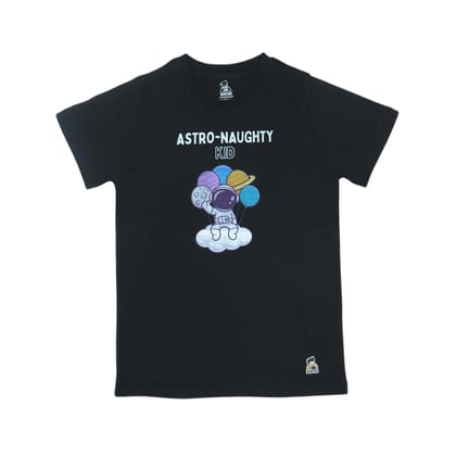 KUCHU Unisex Kids’ T-Shirt – Astro Naughty Cartoon Digital Print | Soft Cotton-Modal Blend | Breathable, Comfortable & Stylish Wear for Boys & Girls