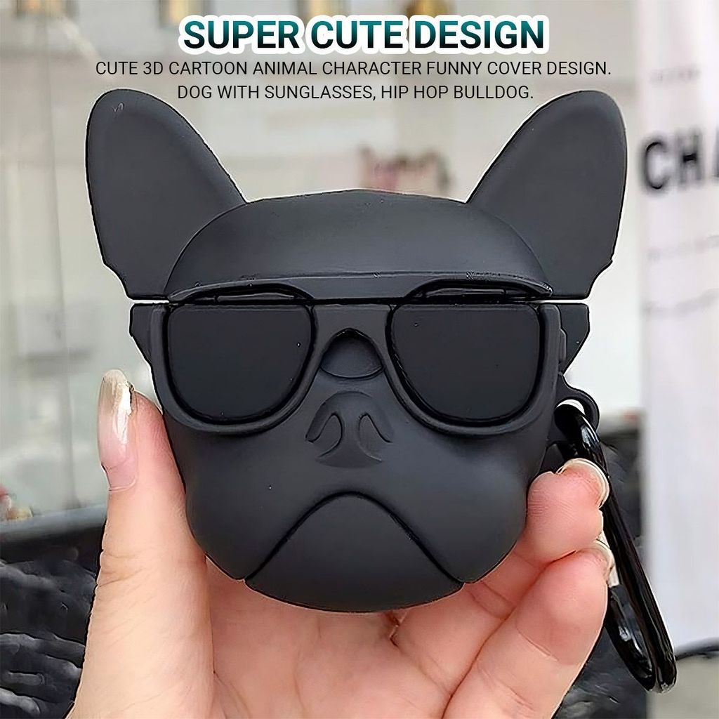 LIRAMARK Cute Cartoon Design Case Cover for AirPods 1 & 2, Designer case for Apple airpods 1st and 2nd Generation case (Bad Dog)