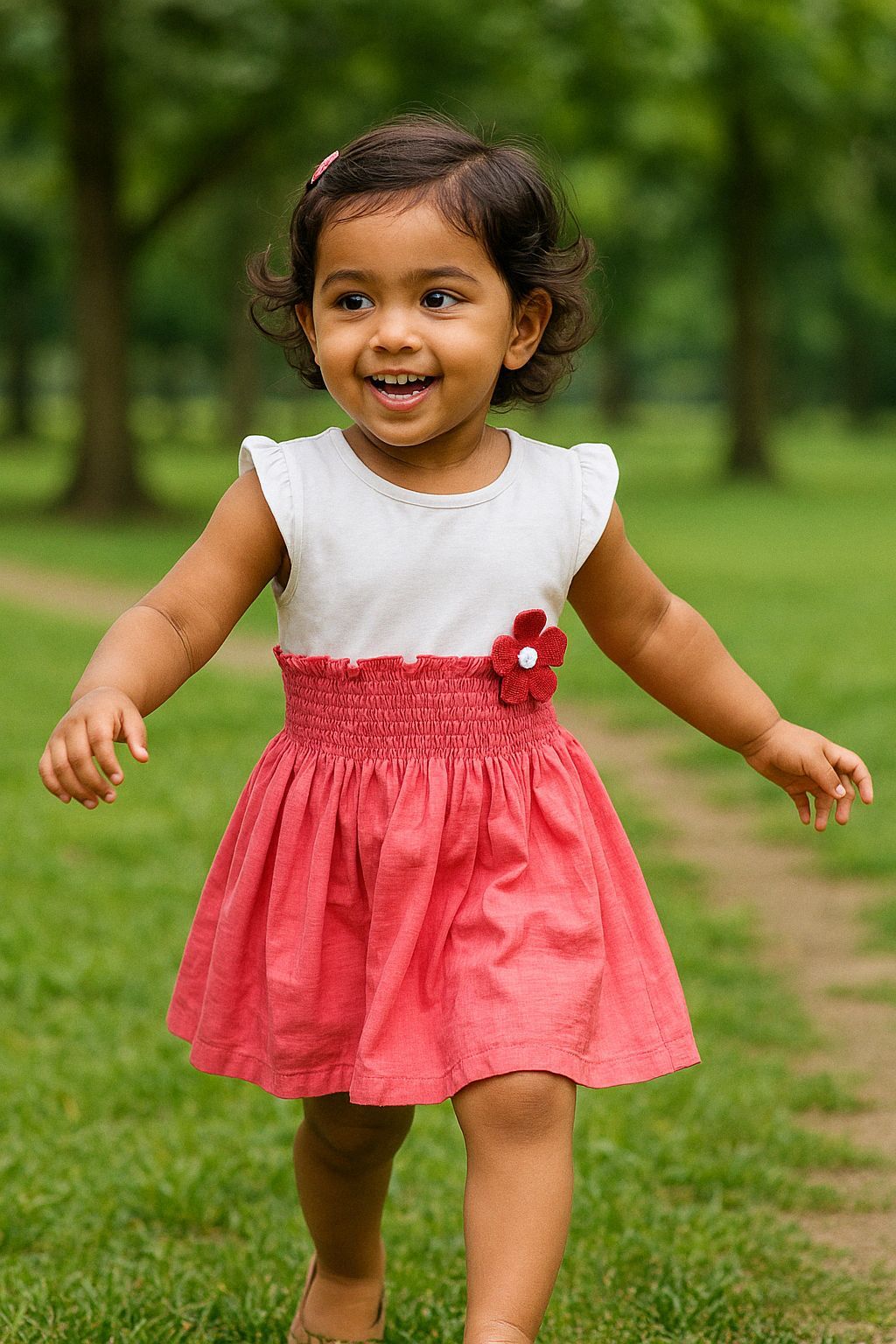 Coral Charm Dress-0-3 months