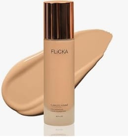 FLiCKA Flawless Femme Liquid Foundation for Face Makeup 30ml | Medium to High Coverage, Buildable | Natural, Waterproof & Moisturizing | All Skin Types | 02 Ivory