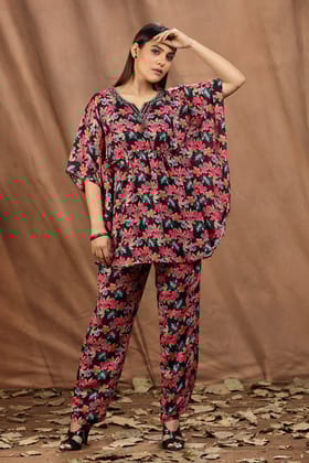 Blooming Beauty Floral Printed Co-Ord Set-PINK / 3XL