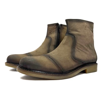 Original Chelsea high-end Slip-on Boots Genuine Nubuck leather for Men (Desert Brown)(2802)-7