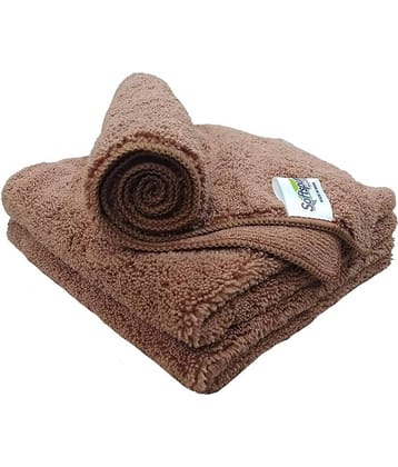 SOFTSPUN Microfiber High Loop Cleaning Cloths, 40x60 cms 3 pcs Towel Set 380 GSM (Brown). Thick Lint & Streak-Free Multipurpose Cloths.