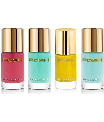 Posh Nail Polish multicolor Multi Glossy Pack of 4 9 mL