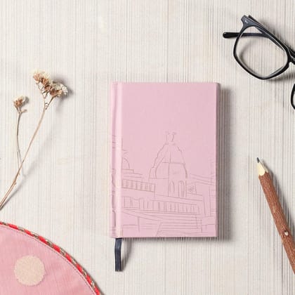 Handmade Printed Diary Small Pink