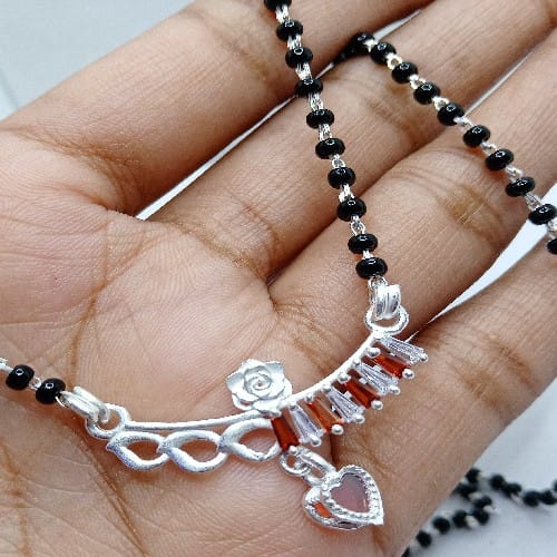 Mangalsutra 75percent Pure Silver M-3