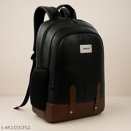 Size m 15 30l zerus black pu leather laptop backpack 156 office college travel bag for men women