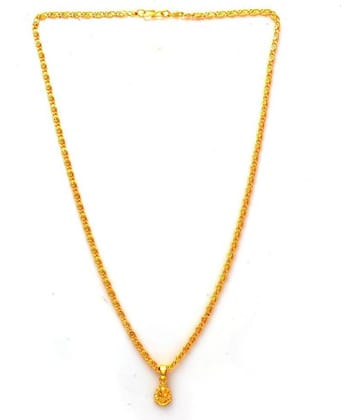 Jewar Mandi Lord Ganesh Ji Gold Plated Locket/Pendant with Link Chain Daily use for Men, Women & Girls, Boys