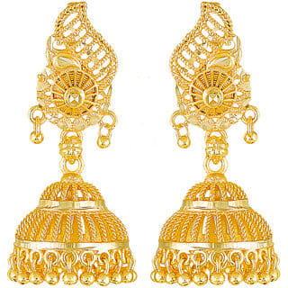 South Screw back alloy Gold plated Jhumki, Jhumka, Jhumkas  Earring for Women and Girls[VFJ1485ERG]