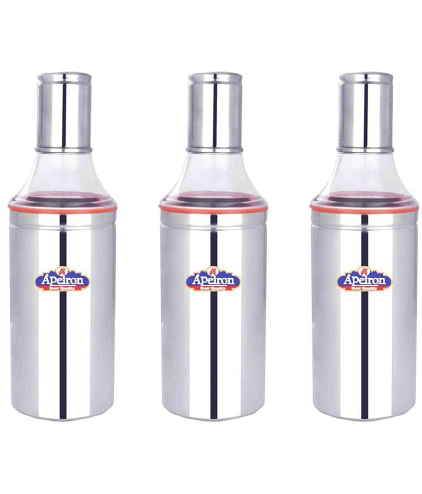 APEIRON MIRROR FINISHING Steel Oil Container/Dispenser Set of 3 1000 mL
