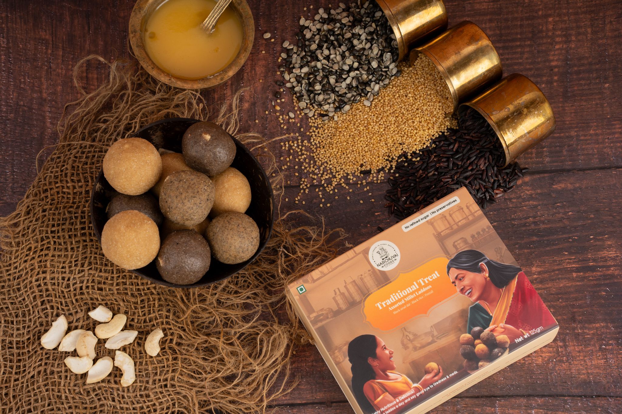 Narchuvai Foods Traditional Treat Assorted Millet Laddoos 1 Kg