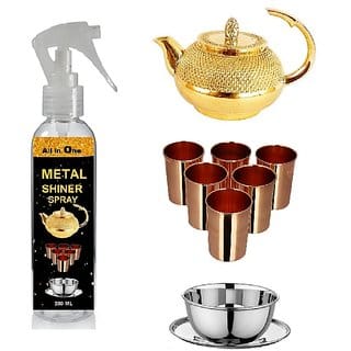 Metal Shiner Spray To Cleen All Stain of Brass Copper and Steel Natural and Safe Kitchen Cleaner  (200 ml)