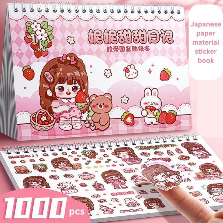 1000 Pcs Japanese Paper Die-Cut Sticker Book