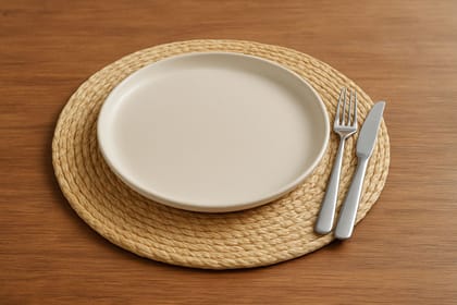 Handwoven Tiger Grass Big Coaster  (Pack of 4)