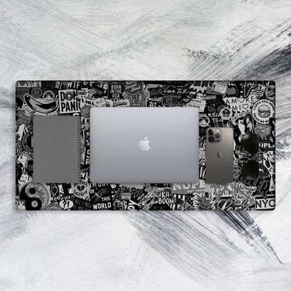Black Graffiti Tech Mat