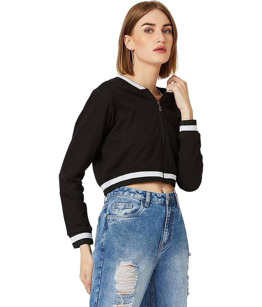 Miss Chase Cotton Black Bomber Jackets