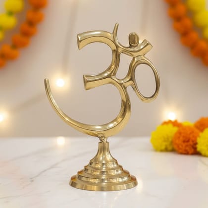 Brass Standing Om Idol | Meditation Room Decor | Yoga Accent, Height : 7.5 Inch (FMAS785 E) Brass Standing Om Idol | Meditation Room Decor | Yoga Accent, Height : 7.5 Inch (FMAS785 E)