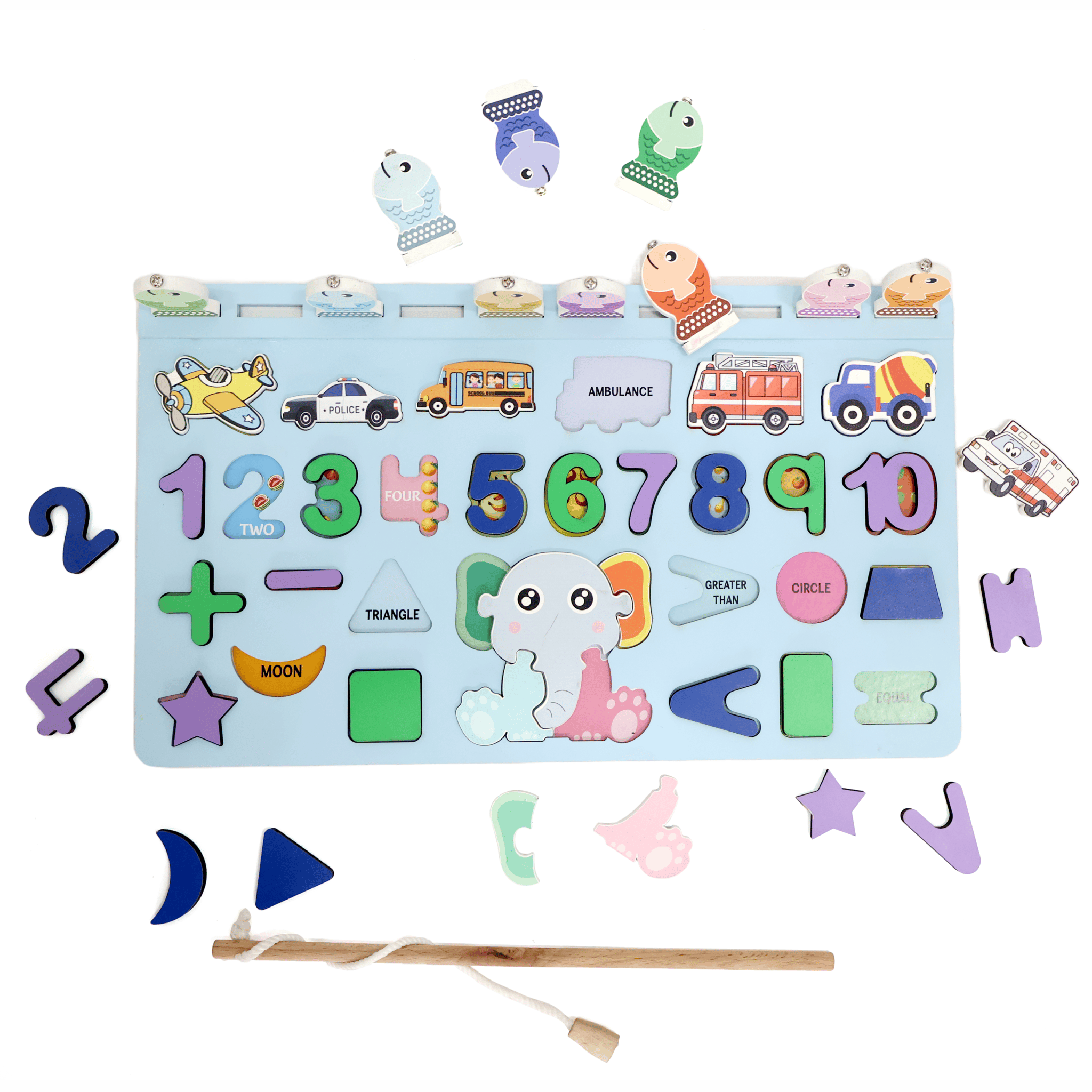 Chanak 5 in 1 Wooden Magnetic Fishing Puzzle Game for Kids