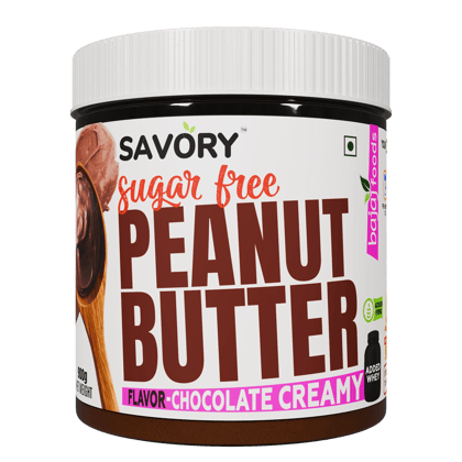 SAVORY Chocolate Creamy Peanut Butter (Sugar-Free) with Added Whey | High in Protein | No Added Sugar, Energy Booster, Gluten-Free & Keto Friendly | Cholesterol & Trans-fat Free | Chocolate Spread (900g)
