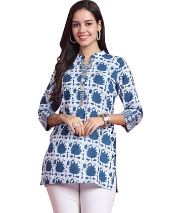 wonder weave Women's Cotton Tunic ( Teal )